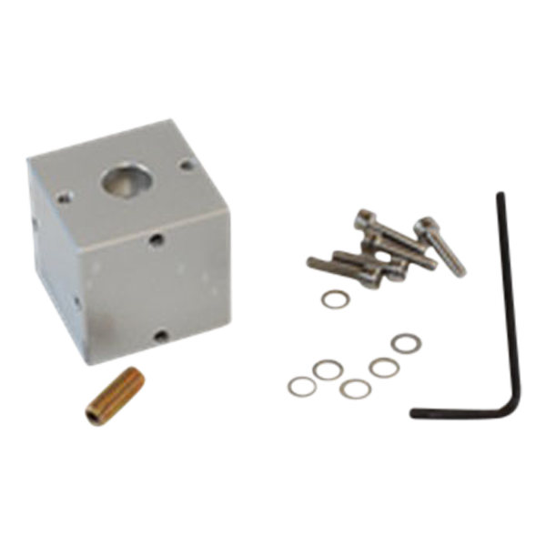 Triaxial mounting block for DC and response accelerometers