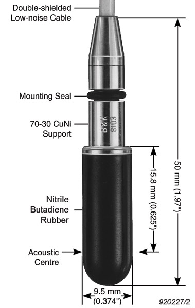Drawing for miniature hydrophone Type 8103
